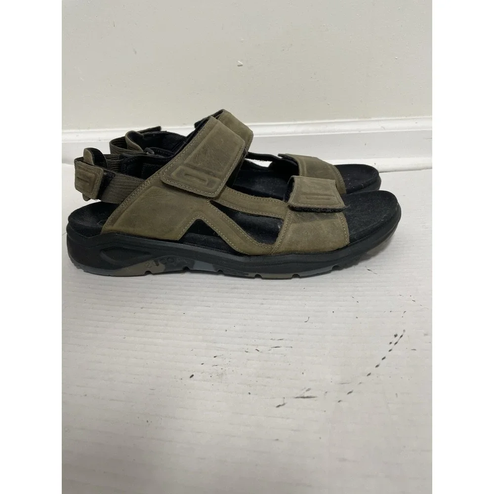 ECCO X-Trinsic Mens Size 12  Olive Green Leather Sport Flat Sandal Camo Soles